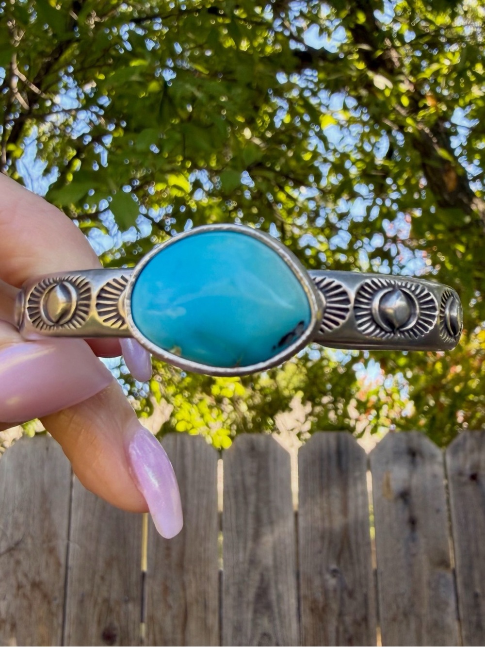 Numi Olive Royston Turquoise Solid
Heavyweight Sterling Silver Cuff